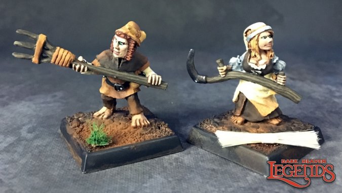 RPR 03729: Halfling Farmers - Dark Heaven - 2 Figures