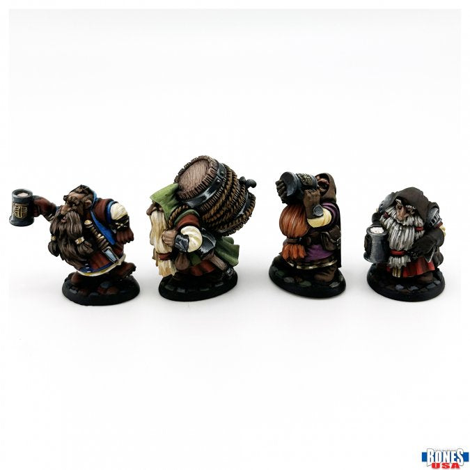 RPR 30139: Townsfolk, Dwarven Brewmeister And Patrons (4 Figures) Reaper Legends