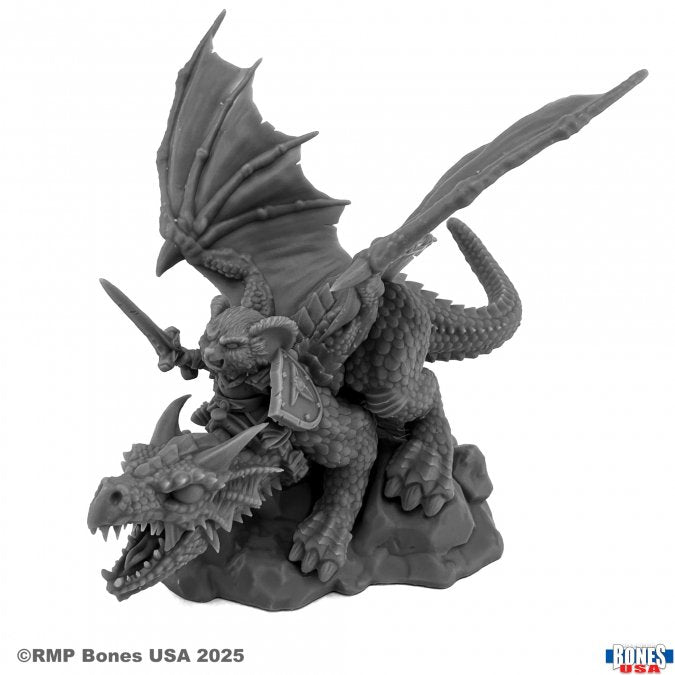 RPR 30254: Mousling: Knight of the Flame Wyrm on Dragon - Reaper Legends