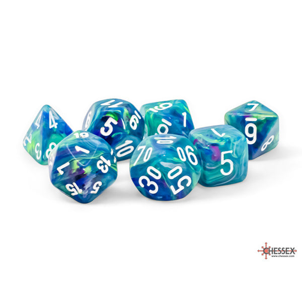 Chessex: CHX22546 7-Die Set Mega-Hedrals Festive - Waterlily/White