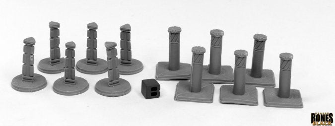 RPR 49004: Bollards (12) - Bones Black