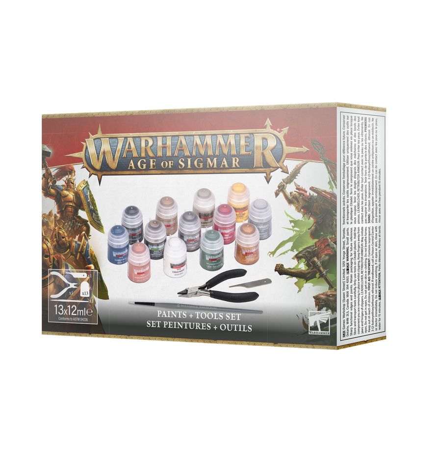 Warhammer: Age of Sigmar - Paints Plus Tools Set