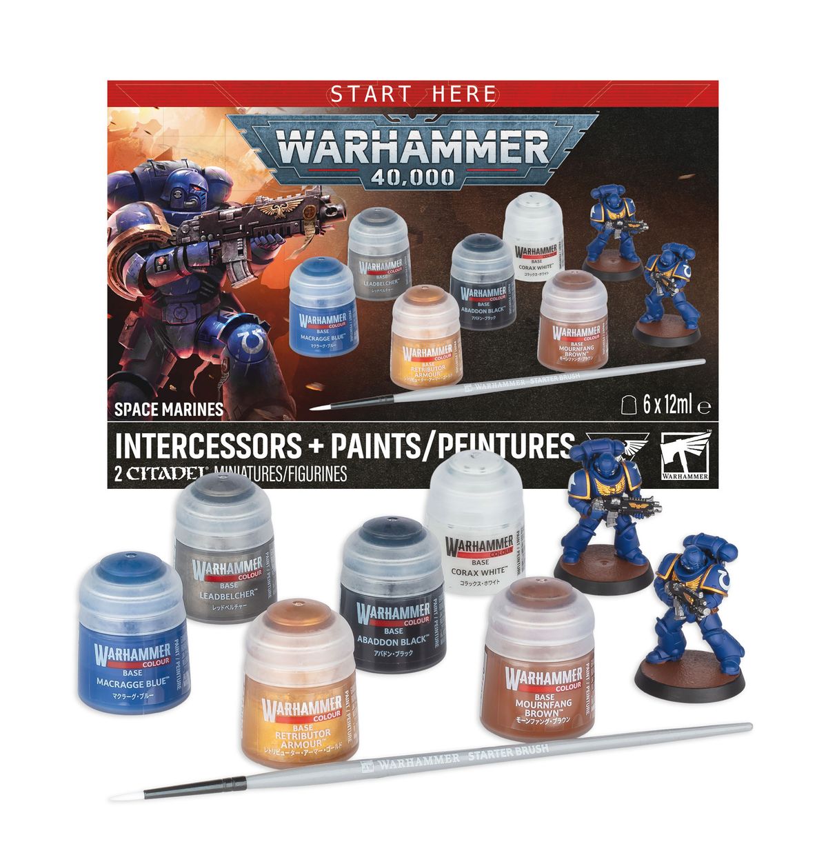 Warhammer 40K: Space Marines - Intercessors plus Paints