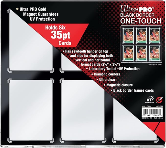 Ultra PRO: Black Border One Touch - 6 Graded Card Display Case