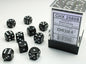 Chessex: CHX 25808 Dice - Opaque Black / White, 7 Dice Set