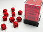 Chessex: CHX 25814 Dice - Opaque Red / Black, 7 Dice Set