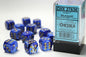 Chessex: CHX 27636 Dice - Vortex  Blue / Gold, 7 Dice Set