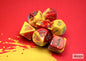 Chessex: CHX 26450 Dice - Gemini Red-Yellow / Silver, 7 Dice Set