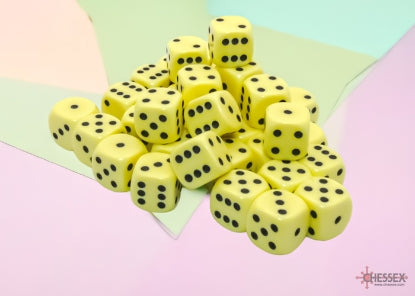 Chessex: CHX 25862 Dice - Opaque Pastel Yellow / Black, 7 Dice Set