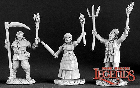RPR 03123: Townsfolk VIII, Village Mob - Dark Heaven - 3 Figures