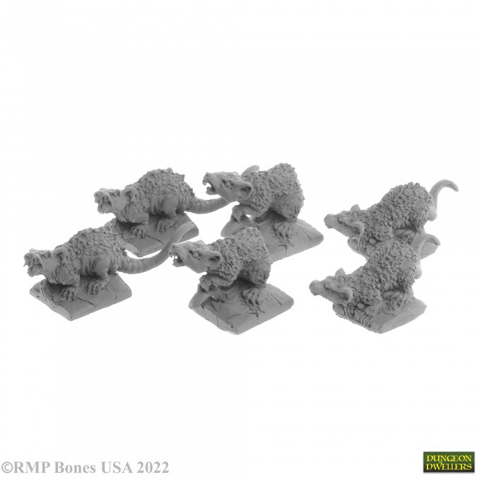 RPR 07031: Giant Tomb Rats - Dungeon Dwellers - 6 Figures