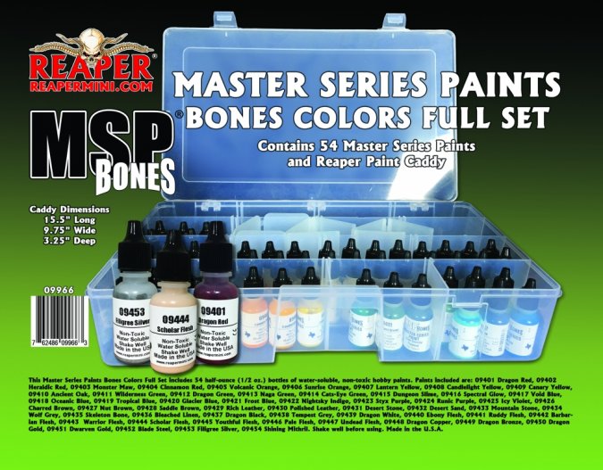 RPR 09966: Reaper Master Series Bones Ultra-Coverage Paints Basic Set (09401-09454) - MSP