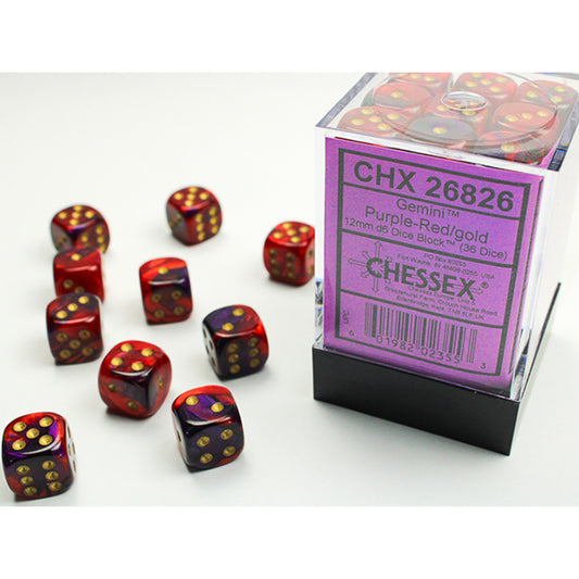 CHX26826: 12mm 36d6 Gemini: Purple-Red/Silver