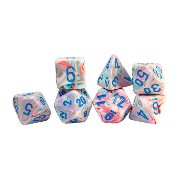 Chessex: CHX22544 7-Die Set Mega Hedrals Festive - Pop Art/Blue