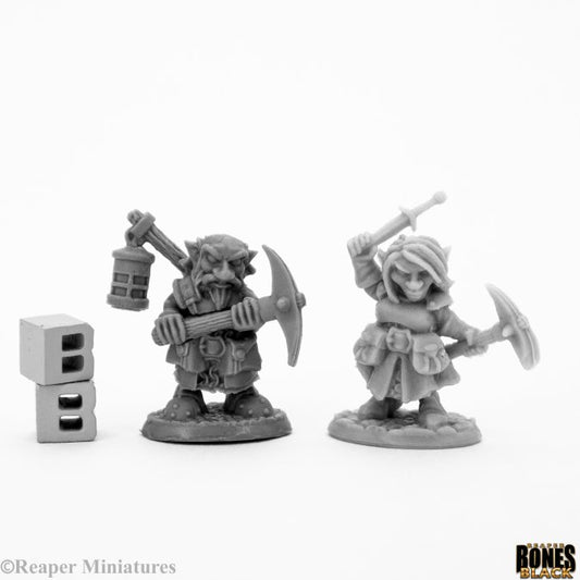RPR 44047: Deep Gnome Heroes (2 Figures) - Bones Black