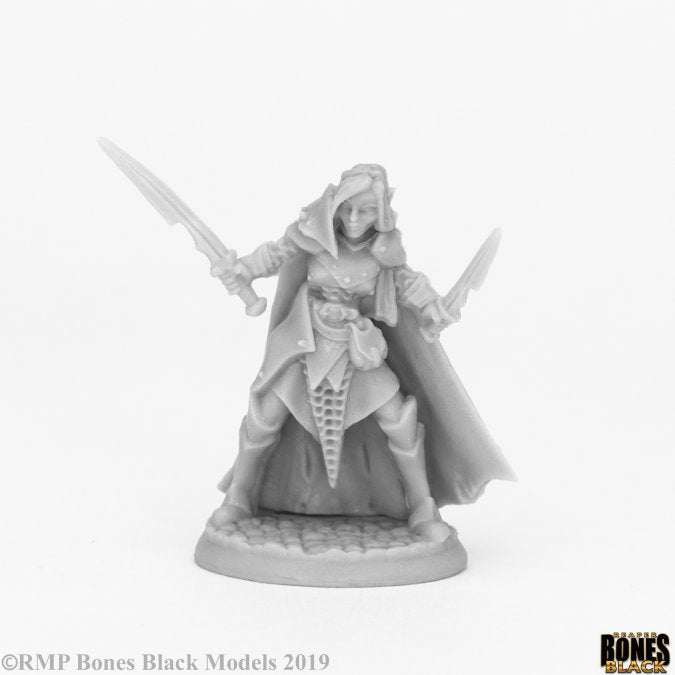 RPR 44070: Dark Elf Female Warrior - Bones Black