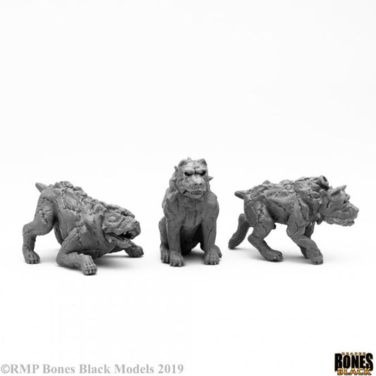 RPR 44100: Hell Hounds (3 Figures) - Bones Black