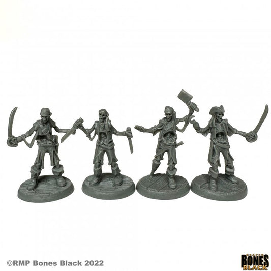 RPR 44173: Skeletal Boarding Party (4 Figures) - Bones Black