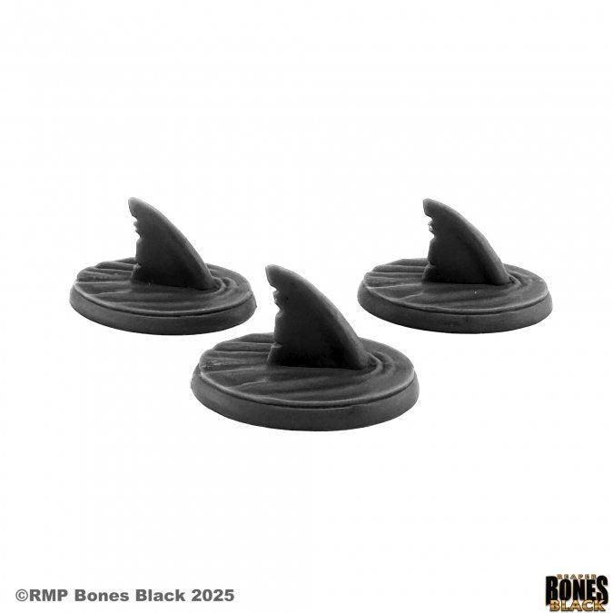 RPR 44212: Shark Fins (3 Figures) - Bones Black