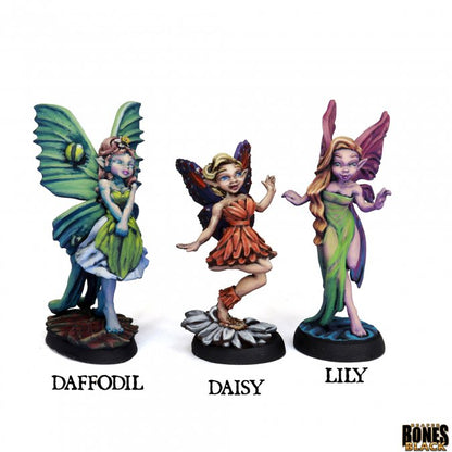 RPR 44296: Fairies (3 Figures) - Bones Black