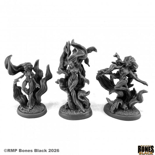 RPR 44297: Kelpies (3 Figures) - Bones Black