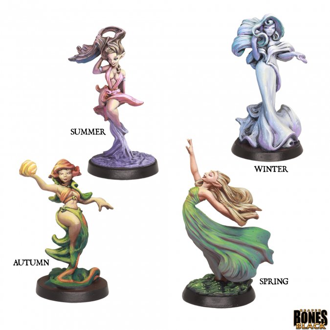 RPR 44298: Sylphs (4 Figures) - Bones Black