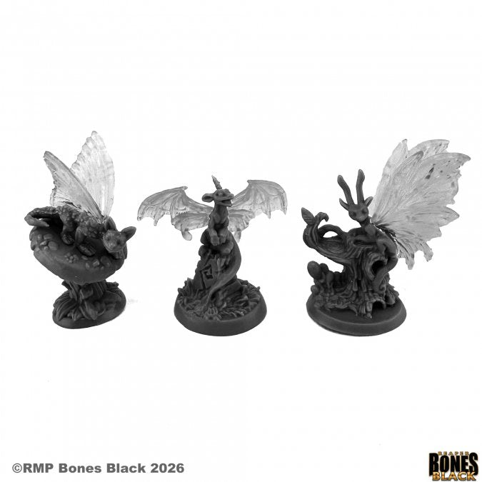 RPR 44299: Fairy Dragons (3 Figures) - Bones Black