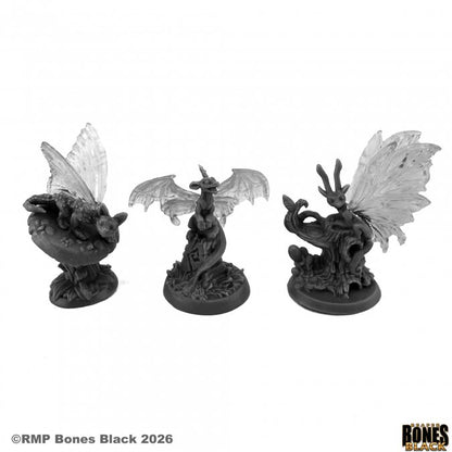 RPR 44299: Fairy Dragons (3 Figures) - Bones Black