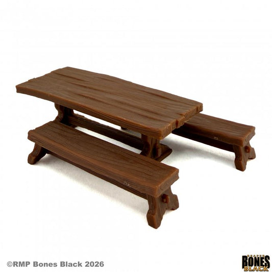 RPR 44329: Table and Benches (2) - Bones Black