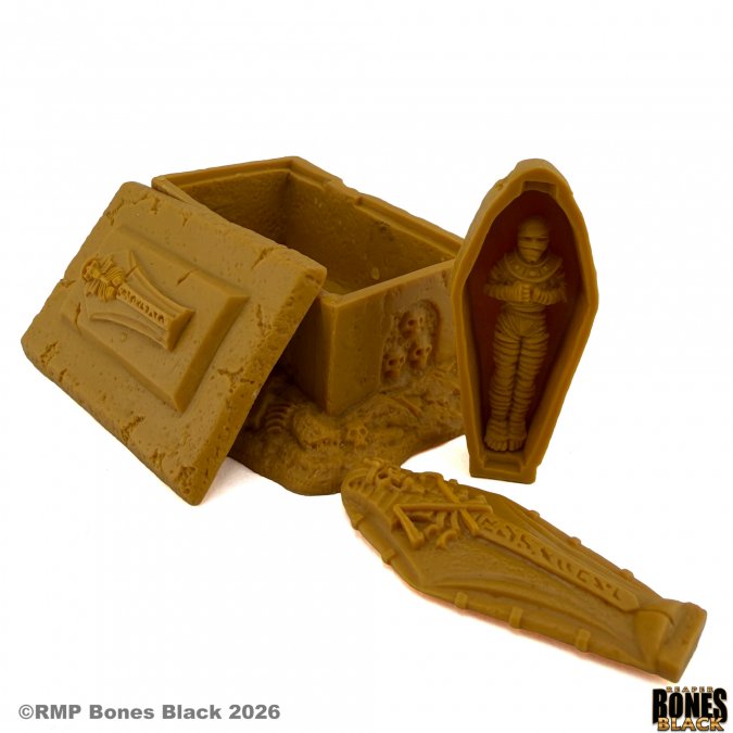 RPR 44361: Tombs of Hakir: Sarcophagus and Mummy - Bones Black
