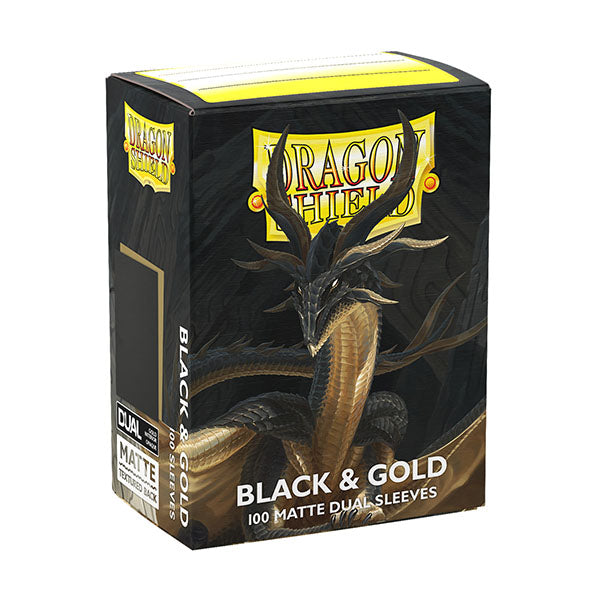 Dragon Shield Sleeves: Standard DUAL Matte - Black & Gold