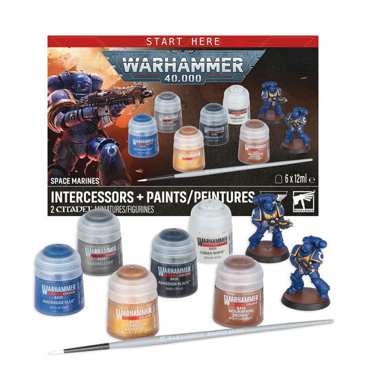 Warhammer 40K: Space Marines - Intercessors plus Paints