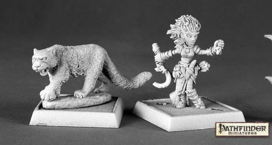 RPR 60020: Lini, Iconic Gnome Druid and Droogami, Snow Leopard