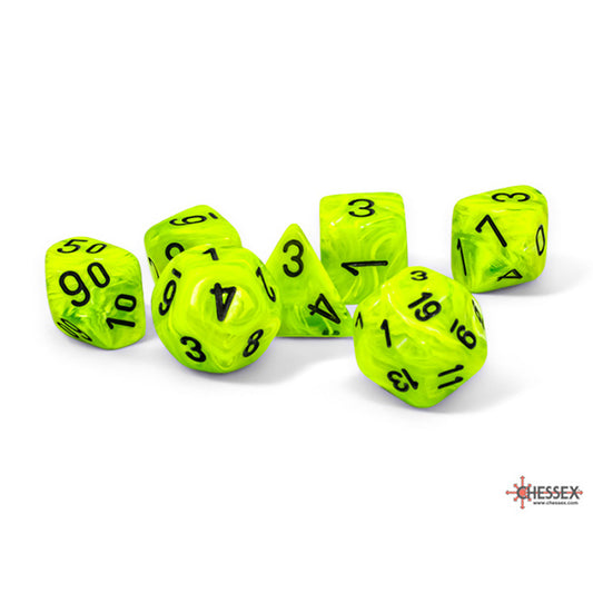 Chessex: CHX22430 7-Die Set Mega Hedrals Vortex - Bright Green/Black