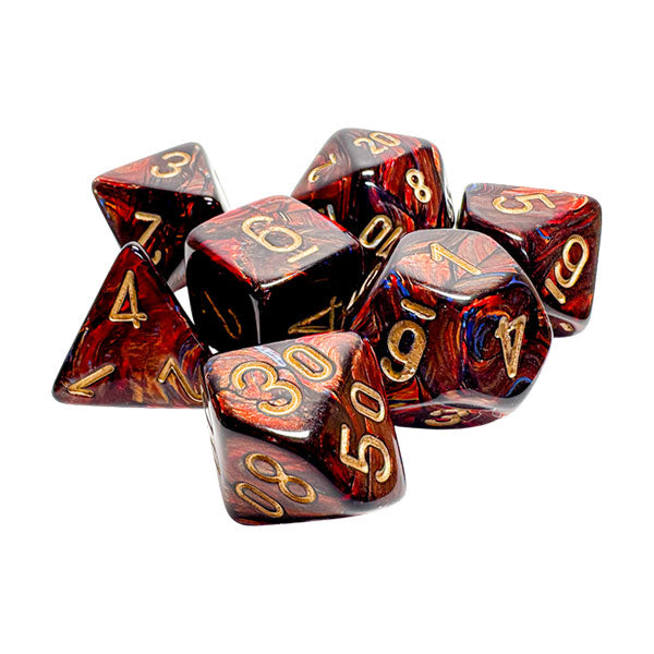 Chessex: CHX22419 7-Die Set Mega Hedrals Scarab - Blue Blood/Gold