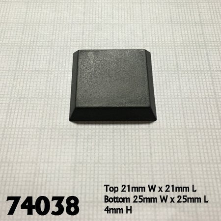 RPR 74038: 1" Square Plastic Flat Top Base (20)