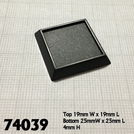 RPR 74039: 1" Square Plastic Gaming Base (no slot) (20)