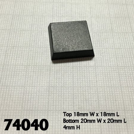 RPR 74040: 20mm Square Plastic Flat Top Base (25)