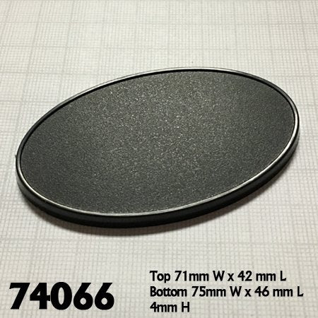 RPR 74066: 75mm x 46mm Oval Gaming Base (10)