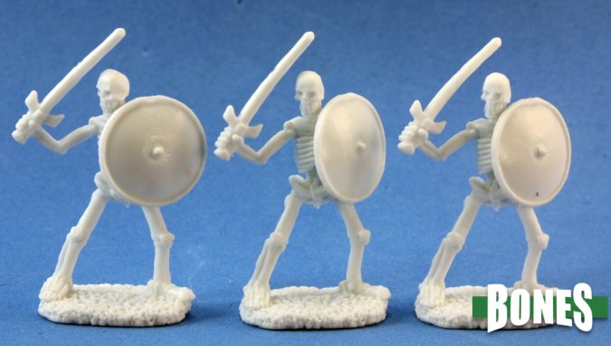 RPR 77017: Skeletal Swordsman - (3 Figures) - Bones