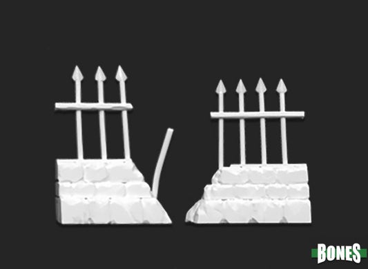 RPR 77528: Graveyard Ruined Fences (2 Figures) - Bones