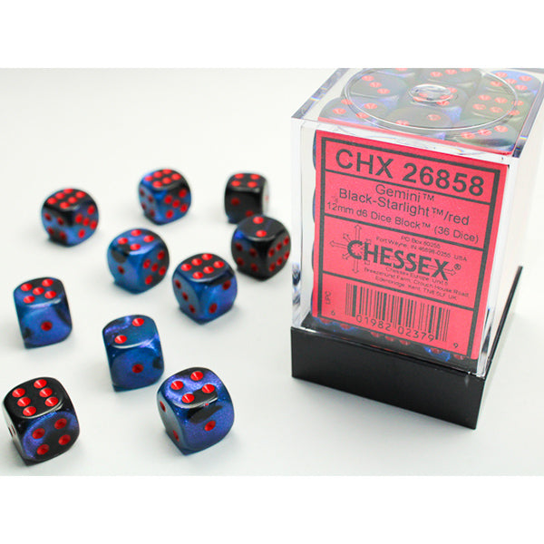 CHX26858: 12mm 36d6 Gemini: Black-Starligt/Red