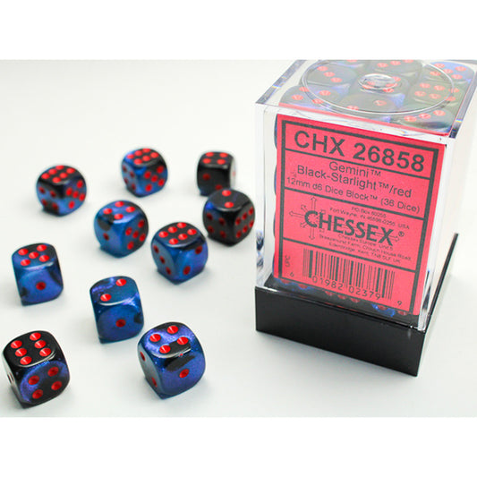 CHX26858: 12mm 36d6 Gemini: Black-Starligt/Red