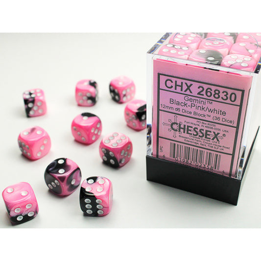 CHX26830: 12mm 36d6 Gemini: Black-Pink/Gold