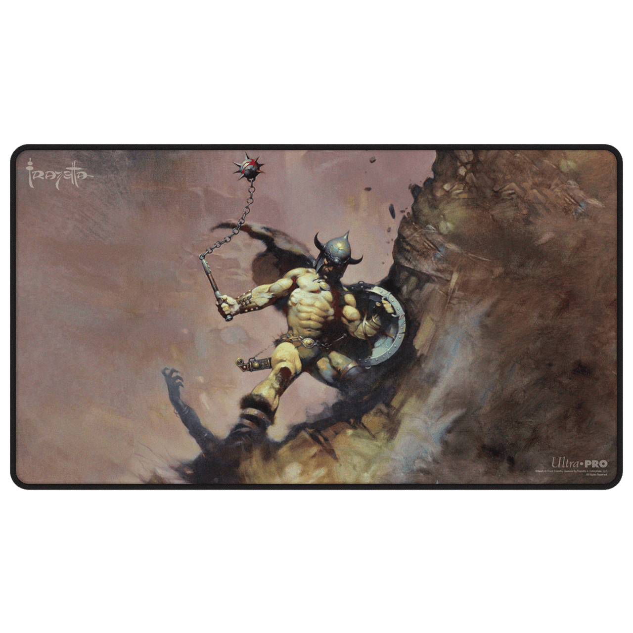 Ultra Pro Black Stitched Playmat: Frank Frazetta- Warrior with Ball and Chain