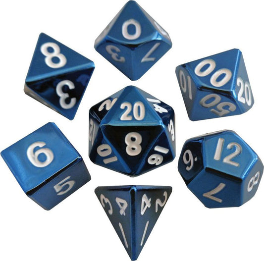 Fanroll: Metal Poly Dice Set - Blue