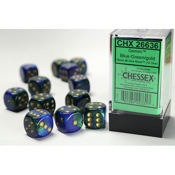 CHX26636:  16mm 12d6 Gemini: Blue-Green/Gold