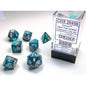Chessex: CHX 26456 Dice - Gemini Steel-Teal / White, 7 Dice Set