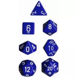 Chessex: Opaque Polyhedral 7-Die Set - Blue/White