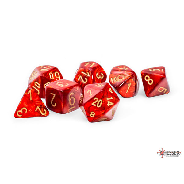 CHX22414: 7-Die Set Mega-Hedrals Scarab: Scarlet/Gold